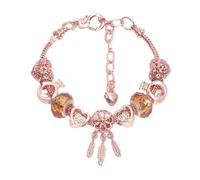 crayfomo Bracelet femme en forme de coeur Alliage Or Rose Plaqué Or Bracelet en forme de coeur