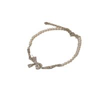 crayfomo Bracelets de perles pour femmes Zircon Bow perle Bracelets Dainty ronde Imitation perle réglable élégant mode bijoux cadeaux pour fête d'anniversaire de Noël amitié