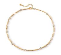 crayfomo Chaîne de clavicule mince de zircon d'intervalle, chaîne de cou simple en cuivre, léger et luxueux pour tous les jours, vent léger cuit, port de navette, empilage et assortiment quotidien