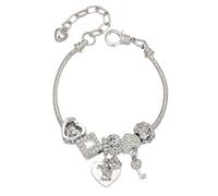 crayfomo Charme lien Bracelet pour les femmes mignon or coeur serrure clé chaîne Bracelet fête Y2K bijoux cadeau pour Noël vacances réglable à la mode amitié Bracelets assortis Beaux accessoires
