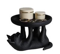 crayfomo Chat Noir en Forme de Plateau à Bijoux, Chat décoratif Figurine Support de Rangement pour Boucles d'oreilles, résine Chat Plateau pour Home Decor, Cadeau d'amant de Chat