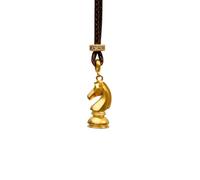 crayfomo Chevalier d'échecs collier or cheval pendentif collier pour hommes femmes médiéval fantaisie bijoux cadeau cordon jeu stratégique amant