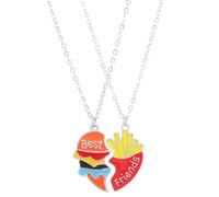 crayfomo Collier BFF pour 2 meilleurs amis collier pour les femmes coeur charme correspondant pendentif collier ensemble coloré coeur Burger frites BFF amitié collier pour les meilleurs amis collier
