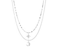 crayfomo Collier Cool Atmosphere, collier empilé étoile de lune, bijoux polyvalents de luxe légers, adapté aux déplacements quotidiens des femmes et aux vêtements de