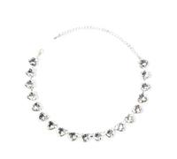 crayfomo Collier de mode réglable simple en cristal en forme de coeur mousseux