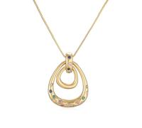 crayfomo Collier en forme de larme pour femme or Double couche pendentif collier, évider géométrique goutte chaîne bijoux cadeau pour tous les jours et fête