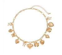 crayfomo Collier en or de style vintage-Sweet Punk Star Heart Bow Charm Choker Edgy & féminin en couches bijoux pour Date Party & cadeau