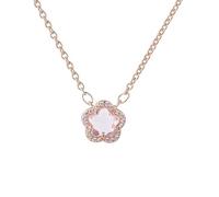 crayfomo Collier Romantique De Fleur De Cerisier, or Rose, Conception De Style Coréen Incrusté De Diamant, Longueur Réglable, Femmes-friendly