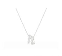 crayfomo Double bague en forme de diamant collier Dainty Double-anneau collier à la mode idéal bijoux cadeau pour les femmes