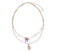 crayfomo Double Couche Perle Shell Arc Collier, Mode Commute, Multi-fonctionnelle Couches Accessoire Décoratif, Conception De Niche, Adapté Pour Les Dames