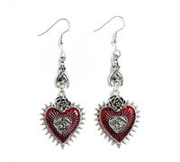 crayfomo Edgy Punk Rose coeur boucles d'oreilles, Design gothique mauvais œil de sang-rouge, Vintage Dangle goutte bijoux, accessoires Halloween en argent Sterling, cadeau de fête unisexe Vampire
