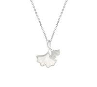 crayfomo Femme Ginkgo feuille pendentif collier brillant argent Unique inspiré de la Nature Design élégant minimaliste et à la mode idéal pour porter au quotidien & Party meilleur bijoux cadeau