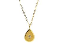 crayfomo Goutte d'eau collier pendentif 18 k plaqué or North Star collier Dainty Star collier pour les femmes titane acier collier bijoux de mode cadeaux