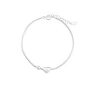 crayfomo Heart Bead Snake Chain Bracelet, Minimalist Delicate Silver-Tone Wristband, Elegant Versatile Accessory for Daily & Special Occasions