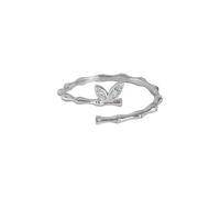 crayfomo Lady Bamboo-shaped Ring, Adjustable Opening Zirconia Ring, Unique Jewelry and Charming Accessory for Parties