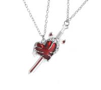 crayfomo Le thème sombre épée-coeur Couple collier cadeau d'anniversaire de la Saint-Valentin Unique tendance énervé unisexe-1