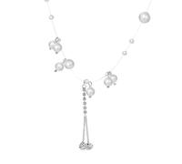 crayfomo Ligne de pêche D'eau Douce Perle De Culture Illusion Choker Collier Collier Pour Les Femmes De Mariage Demoiselle D'honneur Formelle