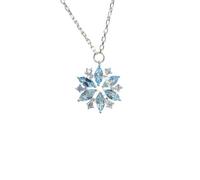 crayfomo Minimalist Snowflake Necklace | Dainty Silver Chain with Crystal Snowflake Pendant