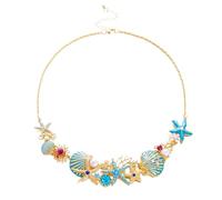 crayfomo Ocean Wind coquillage étoile de mer, chaîne de clavicule de corail de vent de vacances, sens du design de niche, parti étudiant, vêtements de vacances, trajet quotidien avec rendez - vous