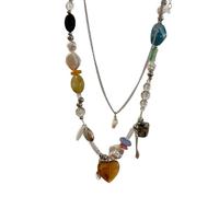 crayfomo Personnalisé et coloré collier en couches à la mode Mix and Match collier accessoire
