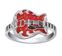 crayfomo Red Guitar Ring, A Cold and Edgy Punk-style Music Guitar Ring, A Unique Piece of Jewelry and A Charming Accessory for Parties
