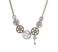 crayfomo Steampunk Gear collier pour les femmes, exagéré personnalité pendentif chaîne collier, bijoux gothique accessoires cadeau