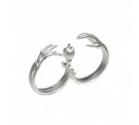 crayfomo Une bague à deux doigts unique et créative avec des motifs de crâne et de pomme, parfaite pour un usage quotidien, des rassemblements, des anniversaires et des hommes et des femmes