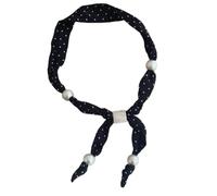 crayfomo Vintage Polka Dot tissu collier avec des accents de perles, élégant Tie-Knod Choker pour les femmes, parfait pour tous les jours et Party Wear