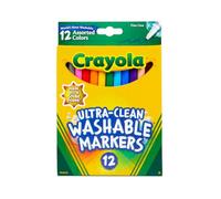 Crayola - 12 Feutres fins ultra lavables (pointe fine) - boîte française - Loisir créatif - Coloriage - papeterie - dessin - à partir de 4 ans - Jeu de dessin et coloriage