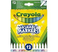 Crayola - 12 Marqueurs Lavables, Pointe Fine