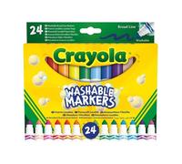 Crayola -24 marqueurs lavables, Pointe Maxi, Assortis, pour l'école et Temps Libre, Couleur, 58 6570 - 58-6570