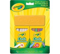 Crayola 24 Set de craies blanches de couleur Tableau Éponge École Maison 98268 Crayons Créatifs