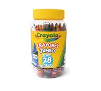 CRAYOLA - 28 Crayons gras format Jumbo en Pot refermable | Haute qualité, Facile à utiliser, Tout est en ordre, L'instrument de dessin le plus classique au monde