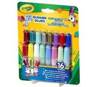 Crayola - 16 mini colles pailletées lavables - Loisir créatif - feutres et accessoires fantaisies - à partir de 3 ans - Jeu de dessin et coloriage Couleurs Assortis