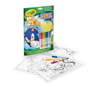 CRAYOLA- Album activité et Coloriage Sonic, 32 Pages à Colorier et 7 Mini-Feutres Lavables, 04-0866G