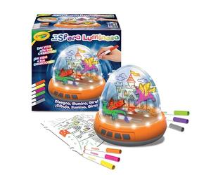 CRAYOLA - Boule lumineuse, set motorisé avec lumières et mouvement pour créer des dessins sur deux niveaux, 6 feutres gel lavables, activités créatives et cadeaux pour enfants, à partir de 6 ans, 25 à