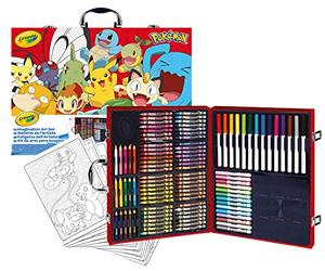 Crayola - Coffret Artiste Pokémon, Malette de Dessin Enfant, Kit Dessin | 56 crayons de cire, 15 pages, Coffret artiste pokemon, Kit créatif, Tout dans l'ordre, Laissez espace à l'imagination