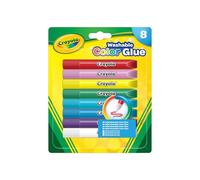 Crayola - Colles Colorées Lavables, Lot de 8 Tubes de 10ml avec Bec Doseur, pour Loisirs Créatifs à l'École et en Famille, Couleurs Assorties