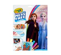 CRAYOLA- Color Wonder, Coloring 18 Pages, 4 Feutres Sans Tache, Sujet La Reine des Neiges 2, 75-7002