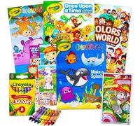 CRAYOLA Coloring Books for Kids Learning Set Bundle - 7 Pc Animal Coloring Activity Books Learning Crayons and Stickers