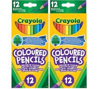 CRAYOLA Colouring Pencils - Assorted Colours (Pack of 12), A Must-Have for All Kids Arts & Crafts Sets, Ideal for Kids Aged 3+ (Lot de 2)