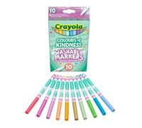 CRAYOLA - Colours of Kindness, Feutres lavables à Pointe Fine, lot de 10 Pièces Couleurs Assorties, pour l'école et le Temps Libre, 58-7827