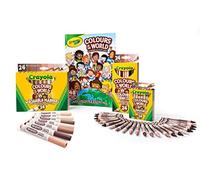 CRAYOLA Colours of the World - Kit de 24 crayons de cire, 24 feutres, 24 crayons multiculturels et 1 album