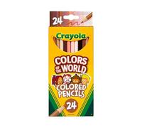 CRAYOLA Colours of The World, Kit de 24 Crayons de Couleurs en Bois