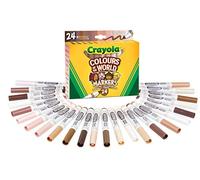 CRAYOLA Colours of The World - Kit de 24 Feutres de Couleurs, Assortiment Couleurs de Peaux à Travers Le Monde - Âge Conseillé: à Partir de 3 Ans