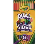 Crayola - Crayons de couleur double pointe, set de 12 pièces, 24 couleurs assorties, prétaillés, pour l'école et les loisirs, 68-6100G