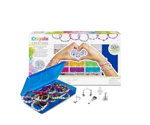 CRAYOLA Creations - Super Coffret Bracelets DIY Thème Musique et Concerts, plus de 2000 Perles, Pendentifs, Lettres, Élastiques, Mallette Incluse, Idée Cadeau Créative pour Enfants 8+ ans, 04-2979