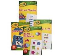 Crayola Early Learning Flash Cards - Set of 4 Packs - 144 Flash Cards Numbers, Colors, Phonics, and Matching G