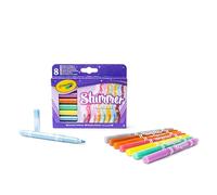 CRAYOLA - Feutres Étincelants, Jeu de 8 Couleurs Brillantes, pour les Enfants à partir de 3 ans, pour l'Art et la Créativité, 58-8648