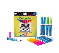 CRAYOLA - Feutres NÉON, Jeu de 10 Couleurs Brillantes, pour Les Enfants à partir de 3 Ans, pour Art et Créativité, 58-7846